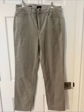 Talbot’s women’s grey shimmer straight leg corduroy pants sz 10 metallic stretch